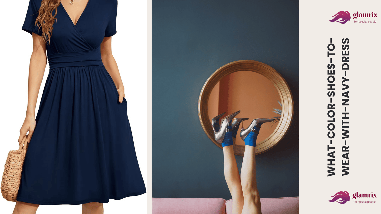 What color shoes to wear with navy dress?